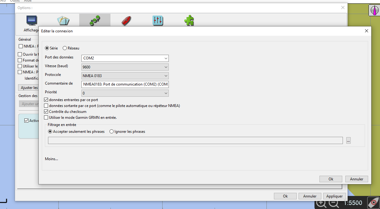 OpenCPN GPS configuration step 2