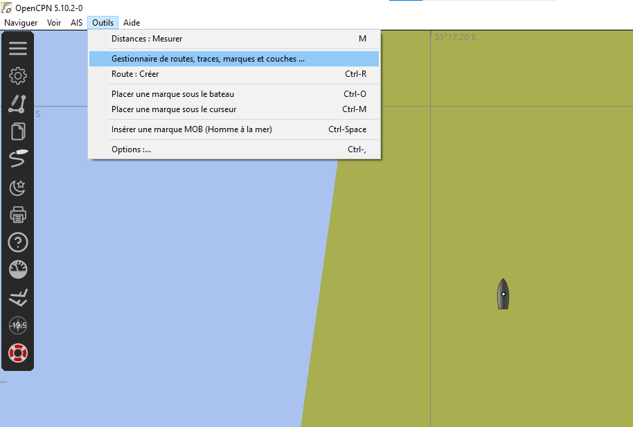 OpenCPN GPX configuration step 1